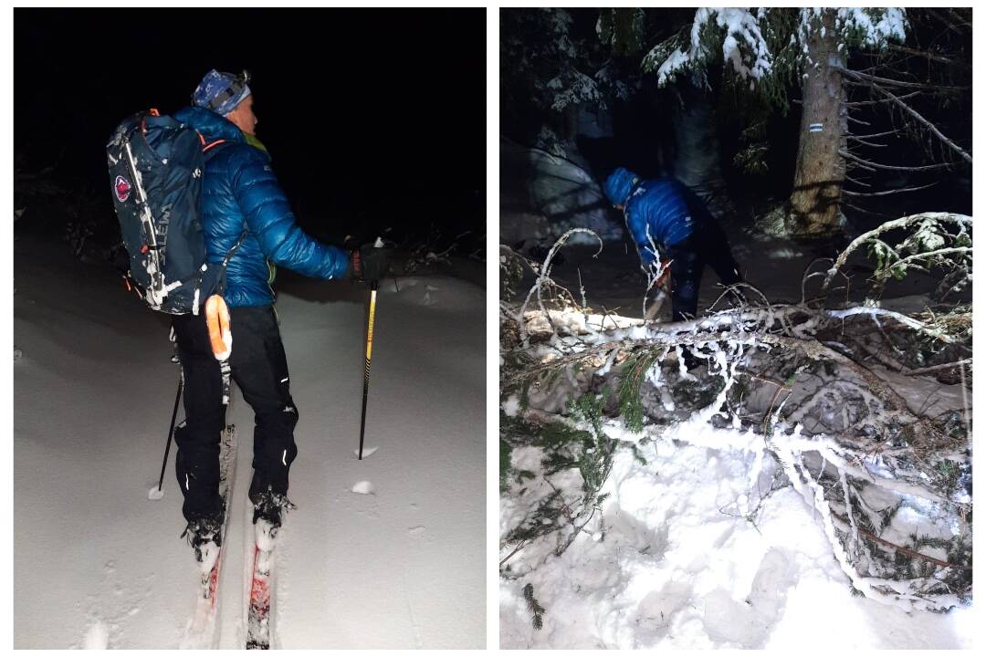 Foto: Skialpinista sa pri zjazde zrútil do Hlinskej doliny, horskí záchranári mu pomohli vďaka obozretnosti rodiny