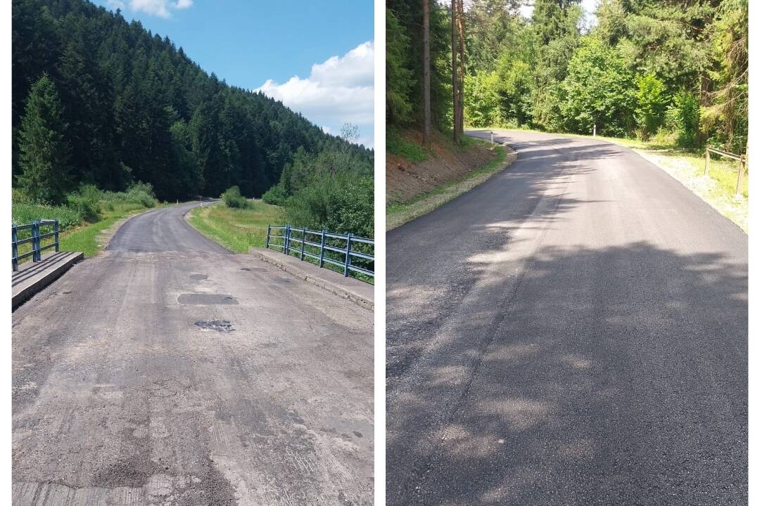 Foto: Správa a údržba ciest PSK zmodernizuje aj cestu v okrese Kežmarok. Jej súčasný stav bol kritický