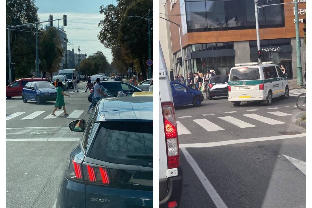 Foto: Na križovatke pri Novume došlo v ranných hodinách k dopravnej nehode 