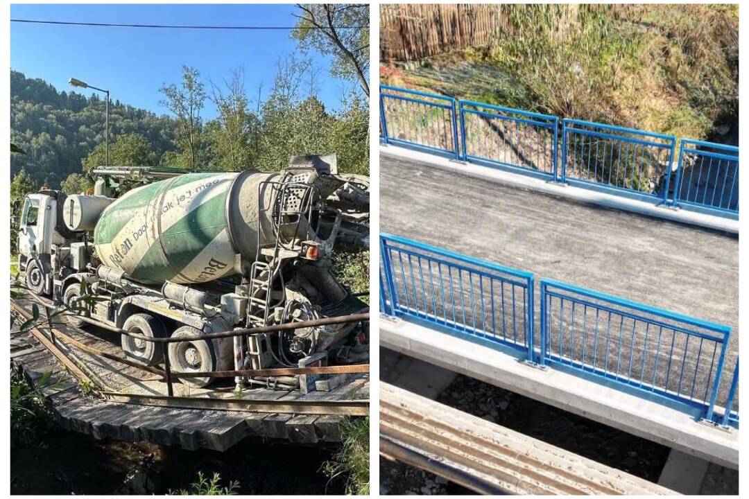 Foto: V Levočskej Doline bola ukončená výstavba mosta: Minulý rok sa na ňom prepadol domiešavač