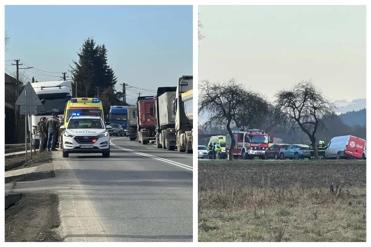 Foto: V obci Lada a pri Bardejove sa vodiči v piatok zdržali. Pre komplikácie na cestách boli blokované jazdné pruhy