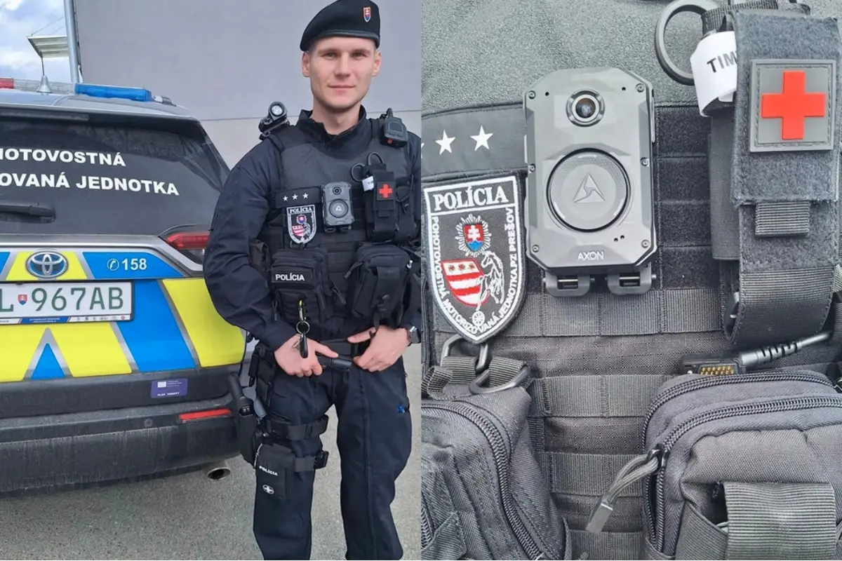 Foto: Prešovskí policajti začínajú nosiť telové kamery. Odborníci v tom vidia aj riziká, v Košiciach si ich pochvaľujú