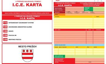 Mesto Prešov pripravilo pre občanov s nepriaznivým zdravotným stavom I.C.E. kartu pre prípad naliehavej pomoci