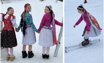 VIDEO: V stredisku vo Vyšných Ružbachoch zvolili netradičné oblečenie. Na svahu sa lyžovalo v krojoch